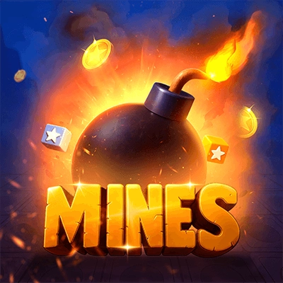 slot-10 Mines game bomb with lit fuse