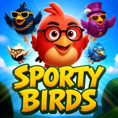 slot-2 Sporty Birds five cartoon birds in sky